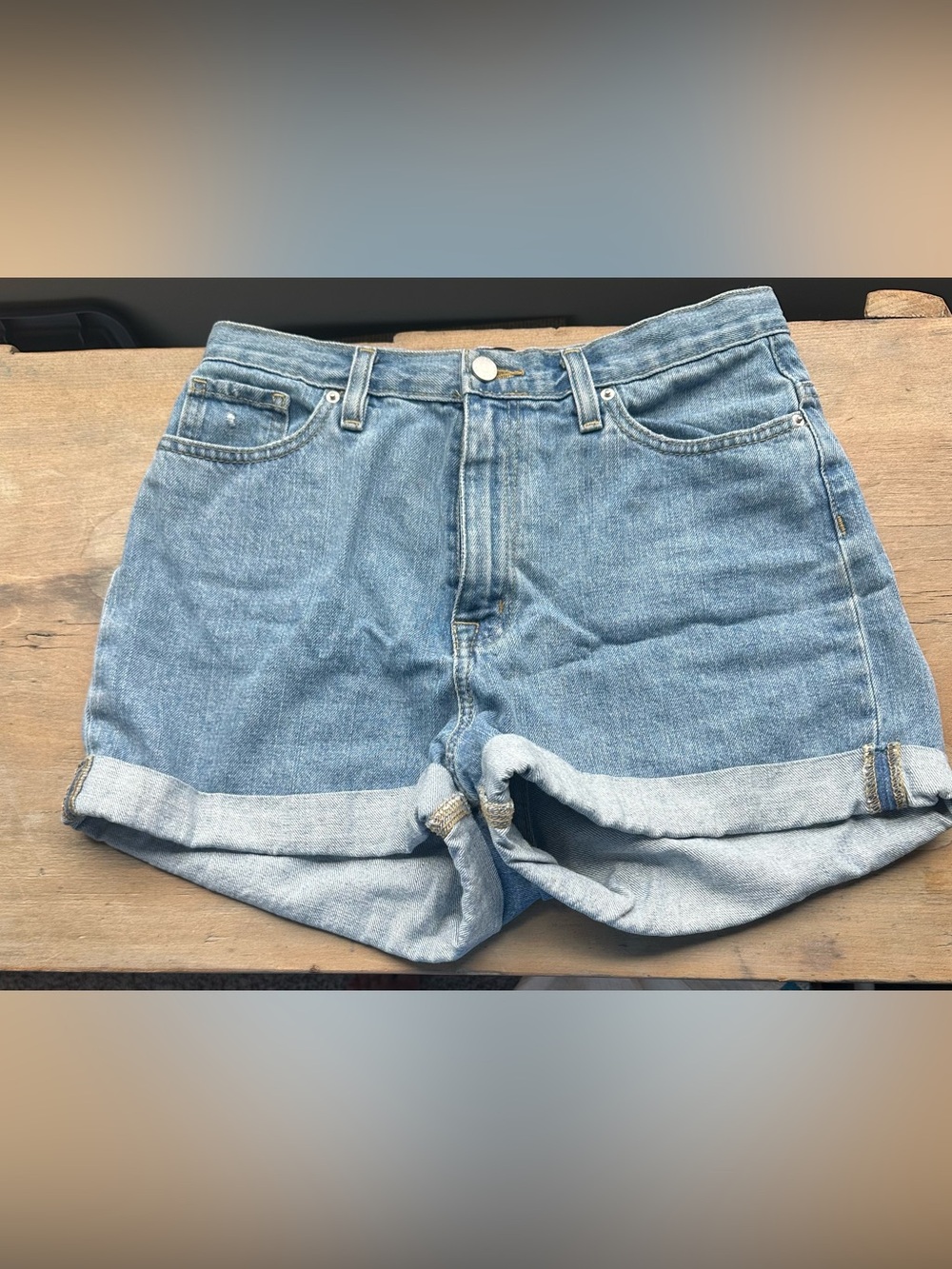 BDG Light Blue Denim Roll-Cuff Women's Shorts